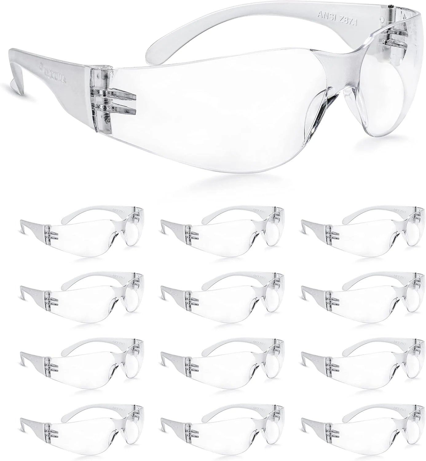 amoolo Gafas de Seguridad Transparentes a Granel 24 Pares ANSI Z87.1